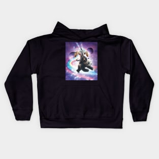 Lazer Warrior Space Cat Riding Panda With Taco Kids Hoodie